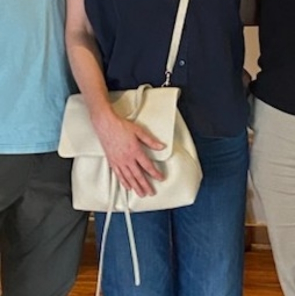 Mansur Gavriel Cream Leather Crossbody or Tote bag